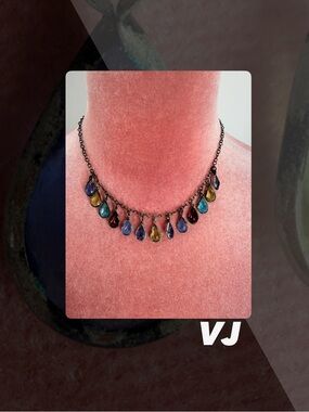 GUC VJ Rainbow Tear Drop Necklace